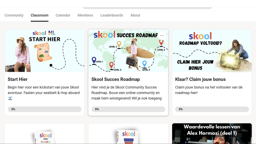 Skool community Nederland roadmap
