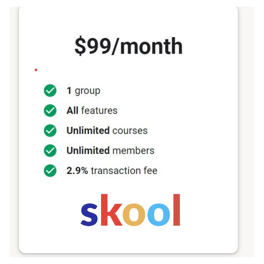 De kosten van een Skool abonnement.